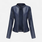 Zuri | Cropped Zip-Up Leather Jacket for Women
