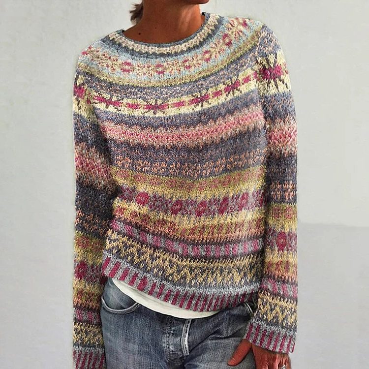 Indigo | Fair Isle Chunky Knit Sweater for Women