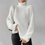 Ivy | Ribbed Knit Jumper with Roll Neck for Women