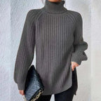 Ivy | Ribbed Knit Jumper with Roll Neck for Women