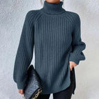 Ivy | Ribbed Knit Jumper with Roll Neck for Women