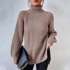 Ivy | Ribbed Knit Jumper with Roll Neck for Women
