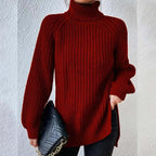 Ivy | Ribbed Knit Jumper with Roll Neck for Women