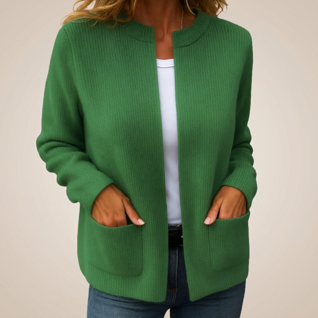 Joscelin | Ribbed Knit Cardigan with Pockets for Women
