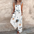 Floral Sleeveless Wide Leg Jumpsuit with Square Neck for Women
