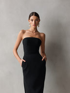 Kaia | Strapless Bodycon Midi Dress for Women