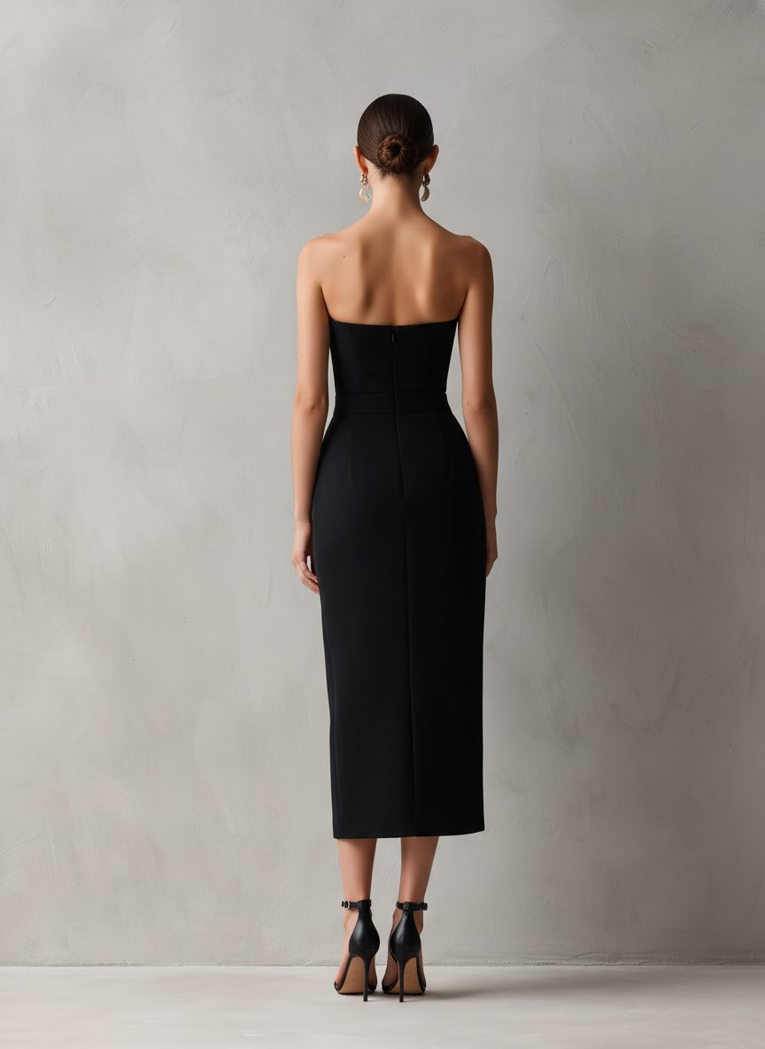 Kaia | Strapless Bodycon Midi Dress for Women