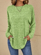 Keilani | Ribbed Knit Oversized Sweater with Long Sleeves for Women