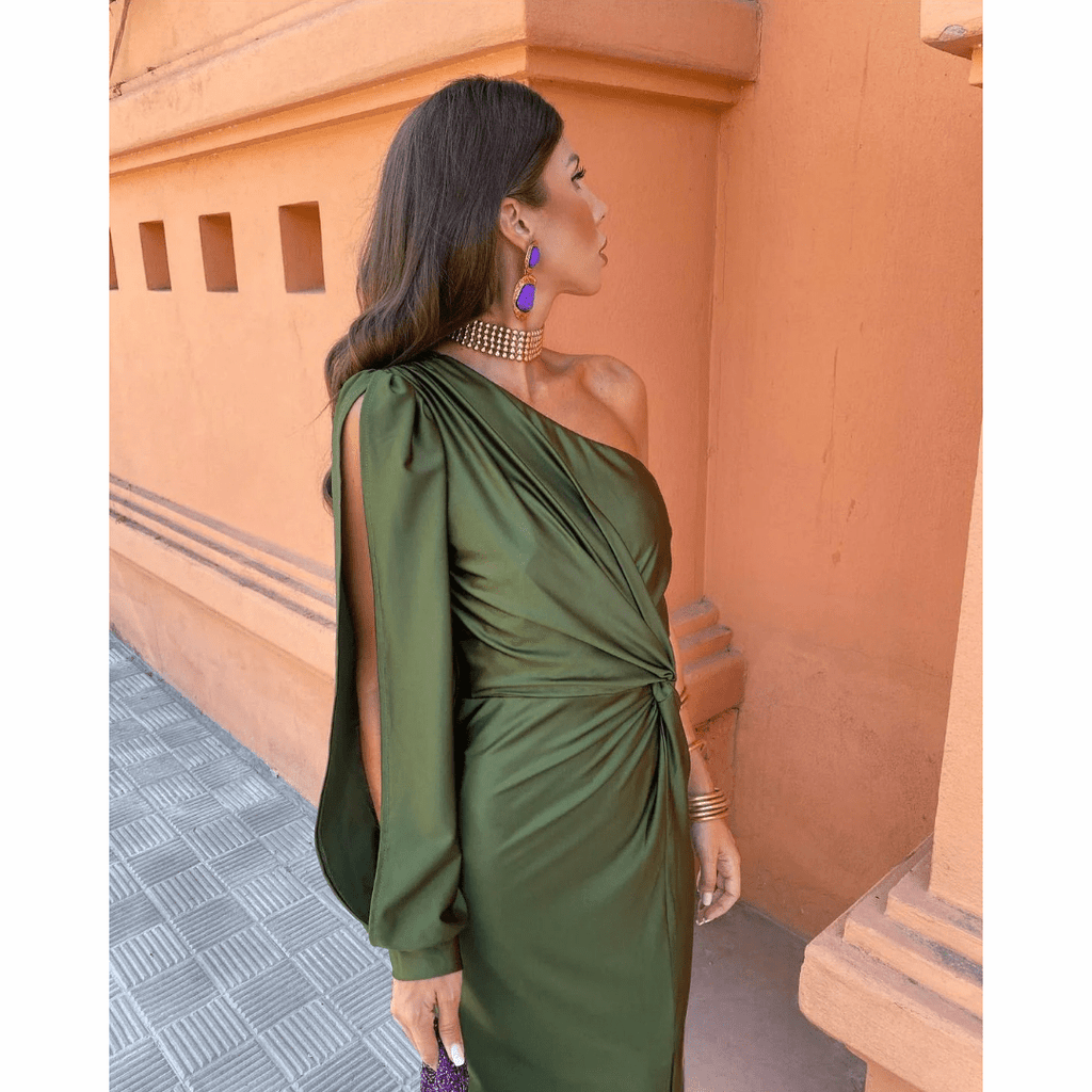 Felicity | Wedding Guest One-Shoulder Wrap Maxi Dress for Women