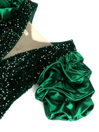 Khaleesi | Sequin Midi Dress with Puff Sleeves for Women