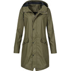 Kiri | Hooded A-Line Longline Rain Jacket for Women