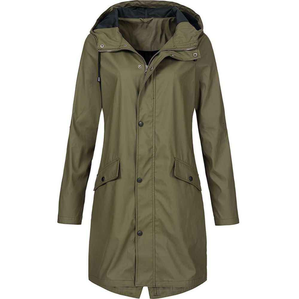 Kiri | Hooded A-Line Longline Rain Jacket for Women