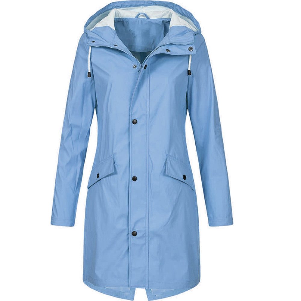 Kiri | Hooded A-Line Longline Rain Jacket for Women