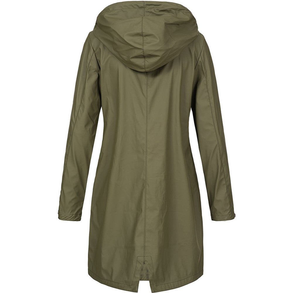 Kiri | Hooded A-Line Longline Rain Jacket for Women
