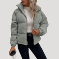Kunigunde | Hooded Quilted Corduroy Bomber Jacket for Women