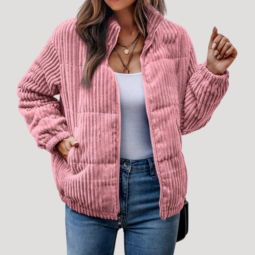 Kunigunde | Hooded Quilted Corduroy Bomber Jacket for Women