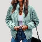 Kunigunde | Hooded Quilted Corduroy Bomber Jacket for Women