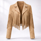 Leena | Cropped Boho Fringe Suede Jacket for Women