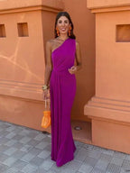 Morgance | Wedding Guest One-Shoulder Maxi Dress for Women