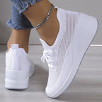 Lilac | Knit Sneakers with Lace-Up for Women