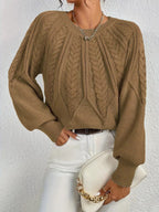 Linnea | Cable Knit Sweater with Crew Neck for Women