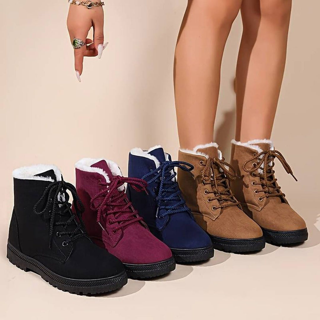 Lucia | Fleece-Lined Ankle Boots with Lace-Up for Women