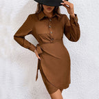 Maggie | Corduroy Wrap Shirt Dress for Women