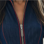 Marnie | Wide Leg Denim Jumpsuit with Long Sleeves for Women