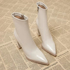 Mathilde | Pointed Toe Winter Ankle Boots with Block Heel for Women