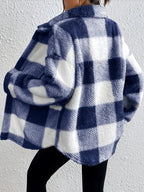 Maurelle | Plaid Oversized Button-Up Fluffy Jacket for Women