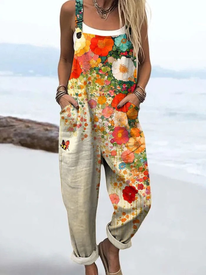 Floral Wide Leg Jumpsuit for Women