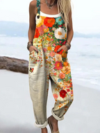 Floral Wide Leg Jumpsuit for Women