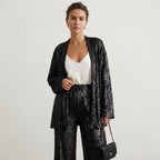 Miriam | Sequin Two-Piece Set with High-Waisted Wide-Leg Pants for Women