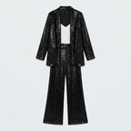 Miriam | Sequin Two-Piece Set with High-Waisted Wide-Leg Pants for Women