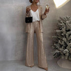 Miriam | Sequin Two-Piece Set with High-Waisted Wide-Leg Pants for Women