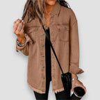 Natania | Oversized Denim Jacket with Button-Down for Women
