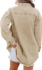 Natania | Oversized Denim Jacket with Button-Down for Women