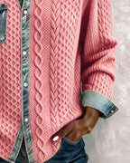 Nessa | Cable Knit Button-Down Blouse with Long Sleeves for Women