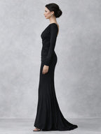 Noor | Velvet One-Shoulder Ruched Maxi Dress for Women