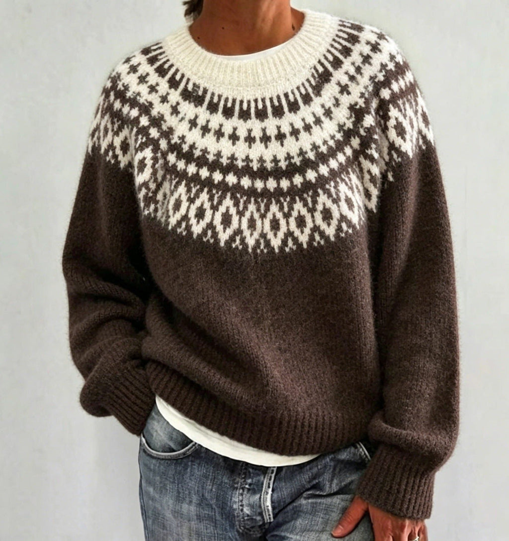 Olalla | Fair Isle Sweater with Crew Neck for Women