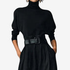 Oleander | Wide Leg Jumpsuit with Roll Neck and Belt for Women
