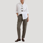 Oversized Blouse with Button-Down Collar for Women