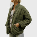 Quilted Oversized Bomber Jacket for Women