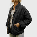 Quilted Oversized Bomber Jacket for Women