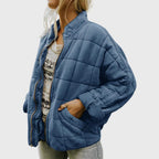 Quilted Oversized Bomber Jacket for Women