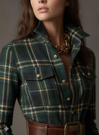 Paloma | Plaid Maxi Shirt Dress with Belt for Women