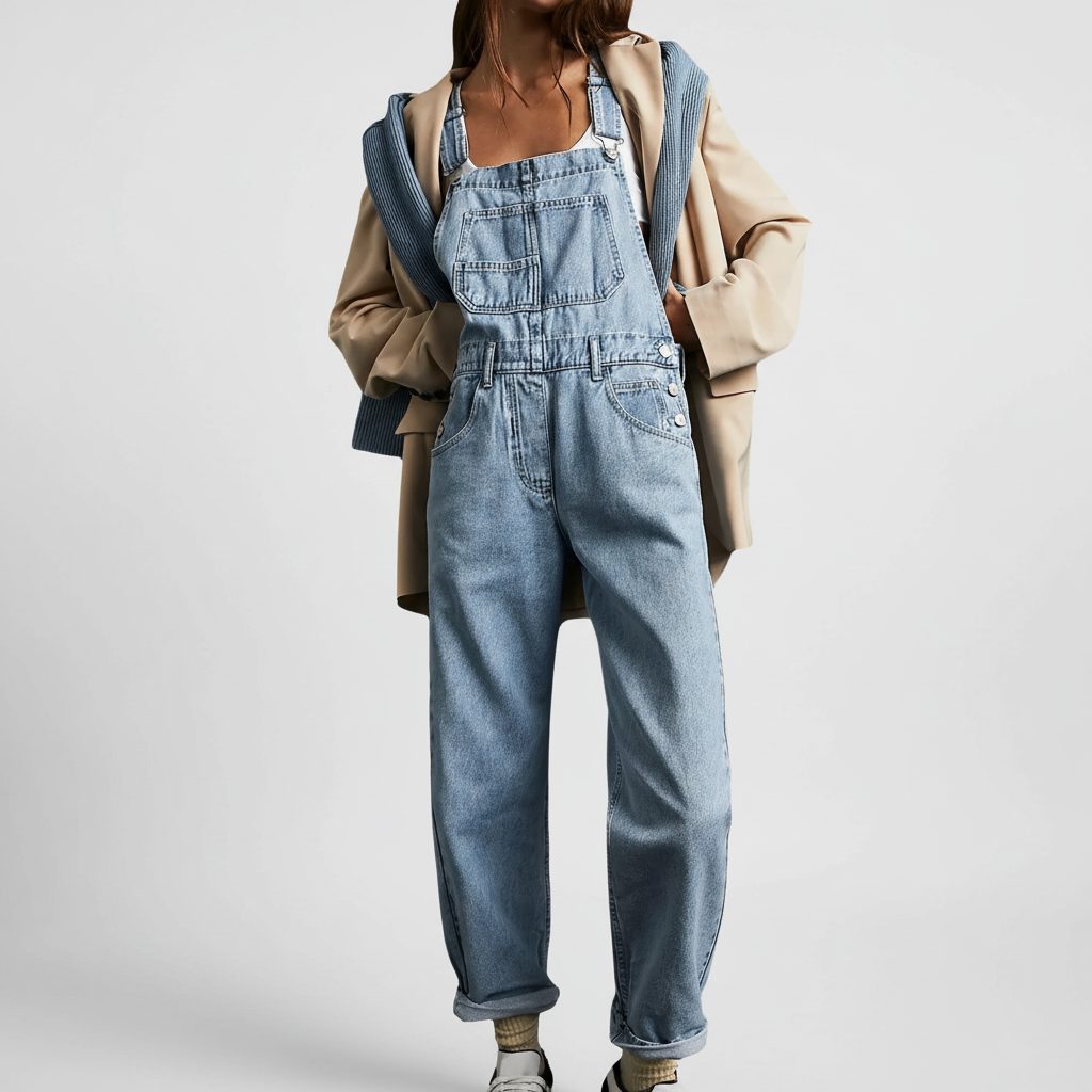 Posy | Relaxed Wide Leg Denim Jumpsuit for Women