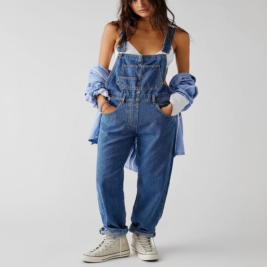 Posy | Relaxed Wide Leg Denim Jumpsuit for Women