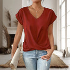 Elle | V-Neck T-Shirt with Short Sleeves for Women