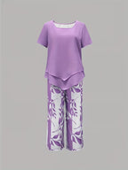 Primrose | Leaf Print Cropped Capri Two-Piece Set for Women